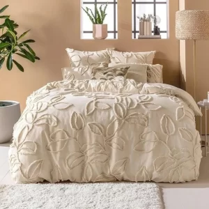 3 Piece Tufted Cotton Duvet Cover Set